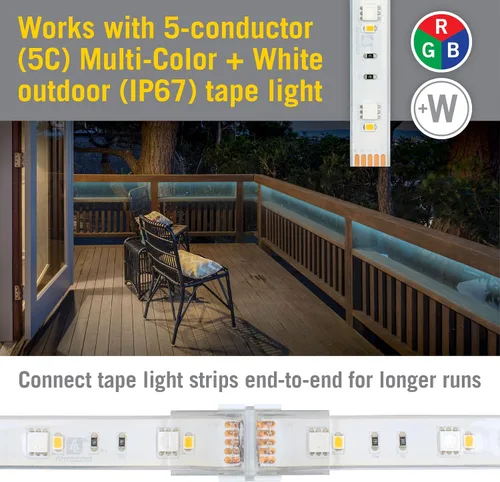 Miniatura 2 de Armacost Lighting Conector de empalme de cinta a cinta RGB+W de 5 pines para luz de cinta IP67 - Paquete de 4