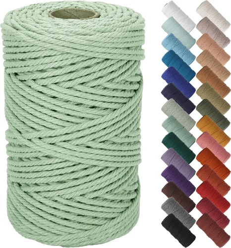 Miniatura 139 de NOANTA - Cuerda de macramé color beige natural, 1/8 pulgadas (3 mm) x 109 yardas (100 metros), cuerda de algodón colorido para colgar en la pared