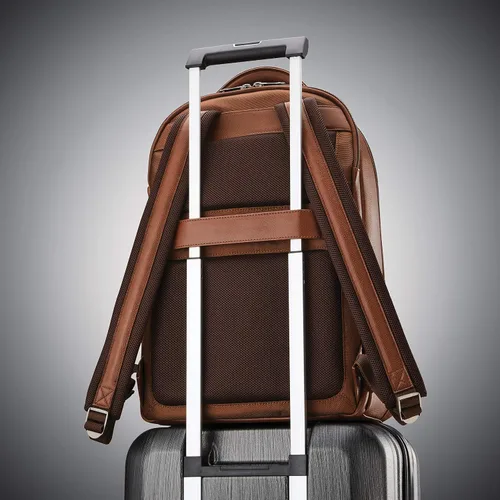 Miniatura 7 de Samsonite Mochila clásica de cuero, Coñac, Mochila clásica de cuero