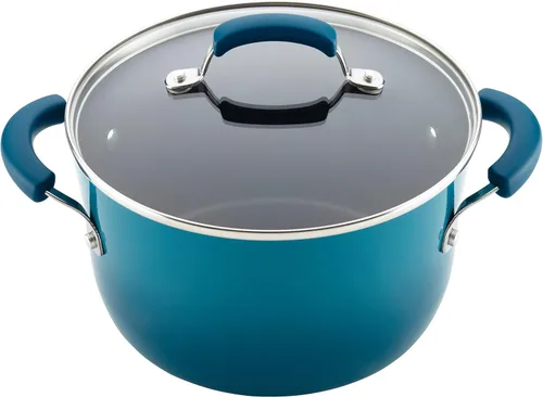 Miniatura 7 de Rachael Ray Brights - Juego de ollas y sartenes antiadherentes, 10 unidades, color azul marino