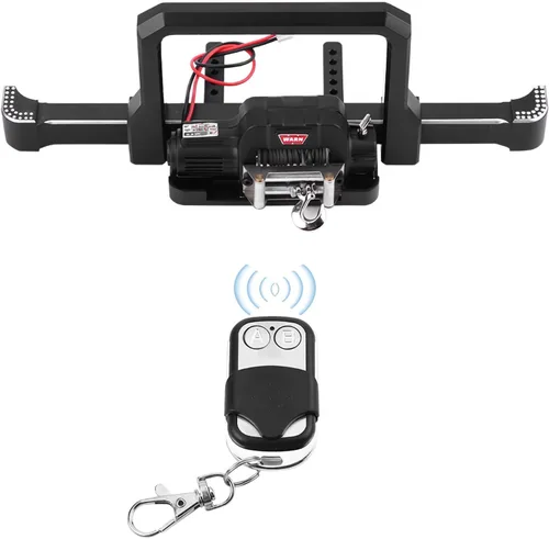 Miniatura 9 de Parachoques delantero de coche RC con cabrestante, pieza de actualización de aleación de aluminio resistente para accesorios de orugas Axial SCX10 II