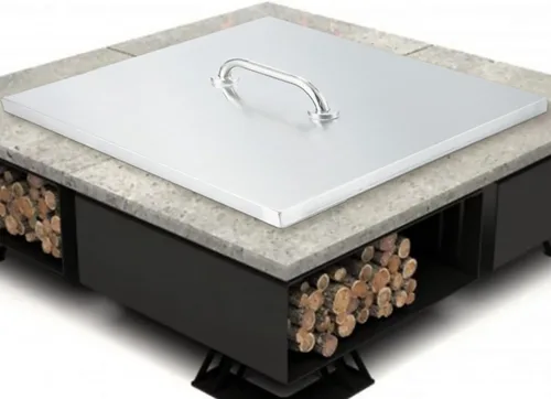 Miniatura 7 de Tapa para fogata de 1.063 x 0.059 in de grosor, cubierta cuadrada de acero inoxidable para operación empotrada