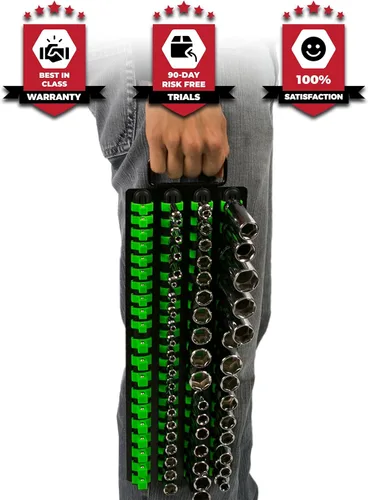 Miniatura 8 de Olsa Tools Bandeja Organizadora de Dados Portátil Rieles Negros con Clips Verdes Capacidad para 80 Dados Soporte de Dados de Calidad