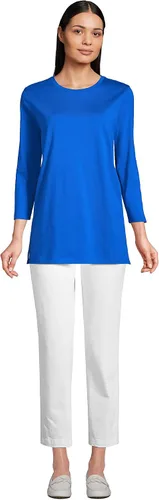 Miniatura 4 de Lands' End Túnica de algodón Supima con cuello redondo y manga 34 para mujer