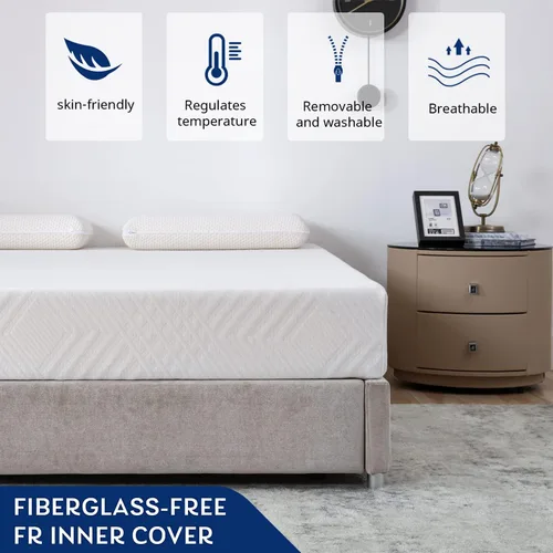 Miniatura 4 de EGO - Colchón de espuma viscoelástica de té verde en pulgadas, certificado CertiPUR-US, colchón de gel refrescante, cama sin fibra de vidrio en una