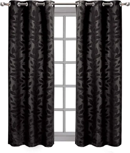 Miniatura 8 de Royal Hotel - Panel de cortina de blackout para ventana Paisley Jacquard, para colgar en arandelas, par de paneles/ juego de 2 paneles.