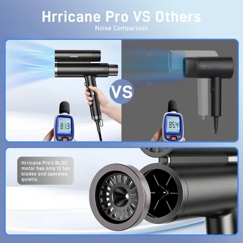 Miniatura 8 de Hurricane Pro - Secador de pelo profesional, único motor sin escobillas dual de 216,000 rpm, secador iónico para salón y uso doméstico, compacto