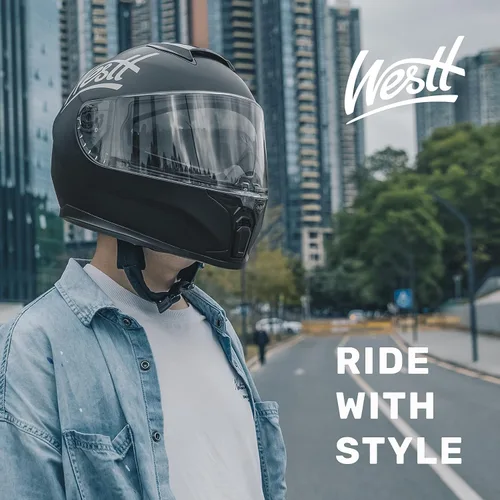 Miniatura 7 de Westt Cascos de Motocicleta Compactos – con Doble Visera, Aprobado por DOT, Casco Integral para Hombres, Mujeres y Adultos, Ligero Storm X Gris