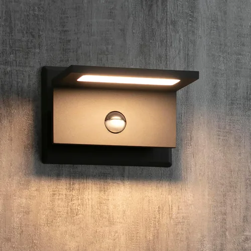 Miniatura 9 de Lámpara de pared para exteriores, sensor de movimiento, lámpara LED de montaje en pared, moderna lámpara de iluminación exterior de aluminio
