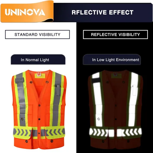 Miniatura 7 de Surveyor Safety Vest Reflective for Men, Class 2 Heavy Duty Safety Vests Reflective with Pockets
