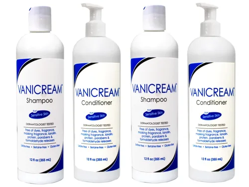 Vanicream Juego de champú y acondicionador para pieles sensibles, probado por dermatólogos, juego de 4 (2 de cada uno) (12 onzas)