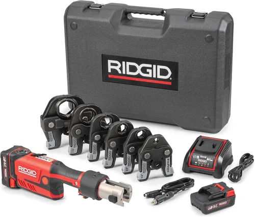 Miniatura 13 de RIDGID 67193 Modelo RP 351 Kit de herramienta de prensa ProPress estándar con cable con herramienta de prensa ProPress con cable, mandíbulas