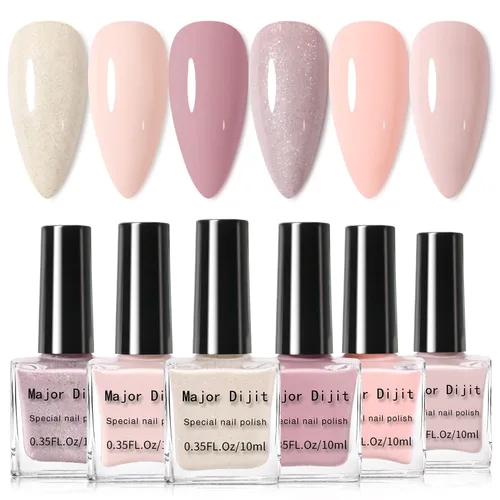 Miniatura 9 de DouborQ Juego de esmaltes de uñas de 6 colores, paquete de esmalte de uñas brillante para uñas, regalos para mujeres, barniz de arte de uñas
