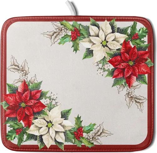 Miniatura 17 de Tapete de secado de platos de limón para encimera de cocina, de 16 x 18 pulgadas, tapete de secado de microfibra pequeña con acuarela, limón