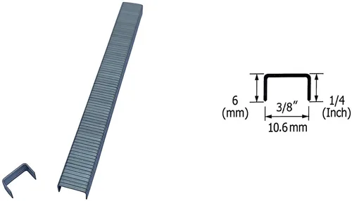 Miniatura 4 de 3PLUS Grapas de alambre fino galvanizado de calibre 20 T50/06 de 3/8 pulgadas (0.417 in) de longitud de pierna de 1/4 pulgadas, 5,000 por caja