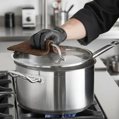 Miniatura 2 de TrueCraftware - Cacerola de acero inoxidable de 2 cuartos de galón con tapa- Juego de sartenes multiusos para uso en el hogar, cocina, restaurante