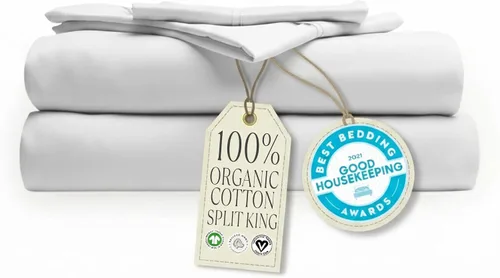 Miniatura 14 de Delilah Home Juego de sábanas de 300 hilos 100 % algodón orgánico, verificado por GOTS y Vegan.org, ropa de cama de satén de 300 hilos,