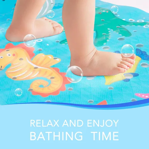Miniatura 7 de PRATIQUE Alfombra de baño para niños antideslizante de 40 x 16 pulgadas, extra larga, tapete de baño para niños, tapete de seguridad antideslizante