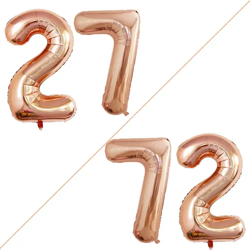 Miniatura 195 de Goer, conjunto de globos de papel aluminio para decoraciones de cumpleaños, globos de las letras de feliz cumpleaños y de números Oro