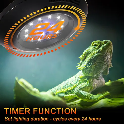 Miniatura 4 de Luz LED UVB para reptiles, lámpara UVA UVB de 8 W - Interruptor temporizador, brillo ajustable, zonas Ferguson 1-4, lámpara UVI de bajo consumo