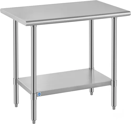Miniatura 32 de Mesa de acero inoxidable para preparación y trabajo con protector contra salpicaduras, 24x72 pulgadas