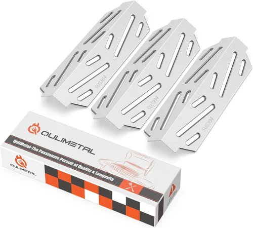 Miniatura 10 de QuliMetal 65505 Deflectores de calor para parrillas Weber Genesis serie 300 con pomos de control montados en la parte delantera, Genesis E/S-310