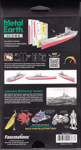 Miniatura 7 de Fascinations Metal Earth Premium Series Yamato Battleship 3D Kit de modelo de metal