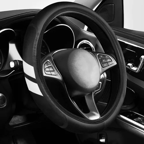 Miniatura 7 de YOSRTER Funda de volante para Dodge Charger, Durango Challenger, Journey Ram, fundas de cuero transpirable antideslizante para volante de Dodge