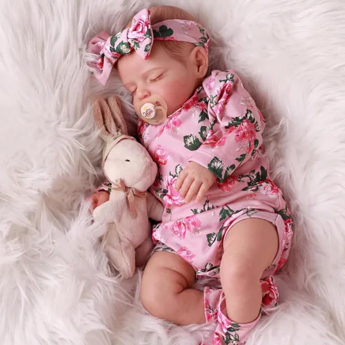 Miniatura 5 de BABESIDE Muñecas Reborn de bebés recién nacidos realistas - Muñecas de bebés niñas recién nacidas que duermen, cuerpo suave, de la vida real