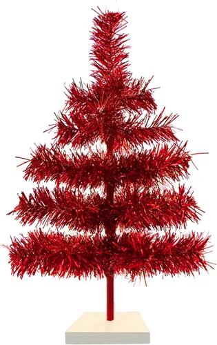 Miniatura 8 de Árbol de Navidad de mesa pequeño de 18 pulgadas, ramas de plumas de oropel artificial clásico para interiores y exteriores, soporte de base de Plata