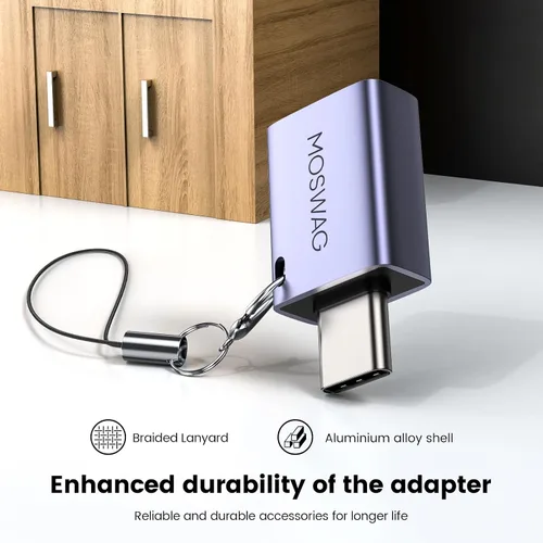 Miniatura 6 de MOSWAG Paquete de 2 adaptadores USB C a USB hembra, adaptador USB 3.0 a Thunderbolt 3 OTG compatible con iPhone 16 15 Max, MacBook Pro Air, Mac