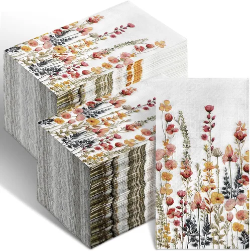 Miniatura 15 de Seajan 200 Piezas Servilletas de Papel de Calabaza de Otoño de Acción de Gracias Toallas de Mano Desechables para Baño Toallas de Invitados