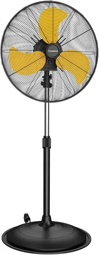 Miniatura 4 de Ventilador de pedestal oscilante de 18 pulgadas con control remoto, ventilador de pie de alta velocidad de 5000 CFM, motor de CC, 9 velocidades