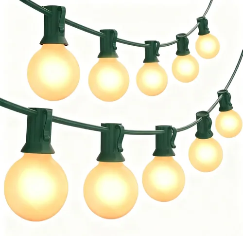 Miniatura 9 de SUNSGNE Guirnalda de luces de patio G40 impermeable de 100 pies para exteriores con 105 bombillas Edison transparentes, luces de globo para 24.9 ft