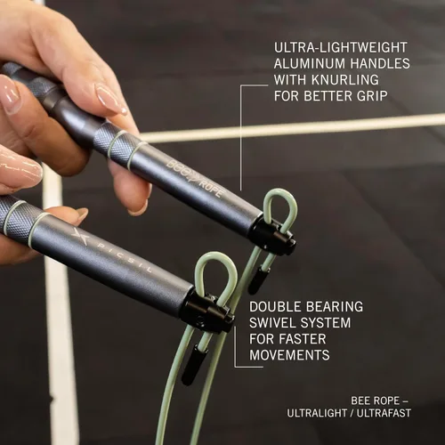 Miniatura 4 de PICSIL - Cuerda de saltar de alta velocidad BEE Sistema de aluminio y doble rodamiento Autoajustable para entrenamiento cruzado, boxeo y fitness
