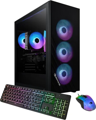 iBUYPOWER Scale Gaming PC de escritorio AMD Ryzen 5 8400F CPU, NVIDIA GeForce RTX 5050 8GB GPU, 16GB DDR5 RGB 5200MHz RAM, 1TB NVMe SSD, Windows 11
