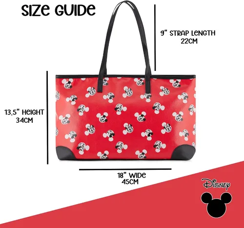 Miniatura 4 de Disney Bolsa de mano de Mickey y Minnie Bolso de mano para niñas, niños, adolescentes, adultos Mickey y Minnie Mouse de piel sintética sintética