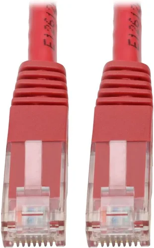 Tripp Lite Cable de conexión moldeado Gigabit Cat6 Cat5e RJ45 M/M 550MHz Rojo
