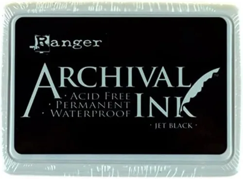 Tinta Ranger de archivo, Jet Black – Permanente, resistente al agua, sin ácidos y no tóxica – No mancha ni se corre – Proporciona resultados de