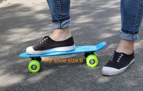 Miniatura 4 de Mini patineta de 17 x 5 pulgadas con diseño superior, mini patineta Cruiser para principiantes con rodamiento ABEC-7 y ruedas de poliuretano suave