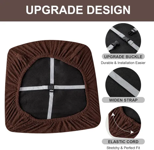 Miniatura 4 de Genina Fundas impermeables de asiento para silla de comedor, fundas elásticas para sillas de comedor, fundas protectoras para silla de comedor