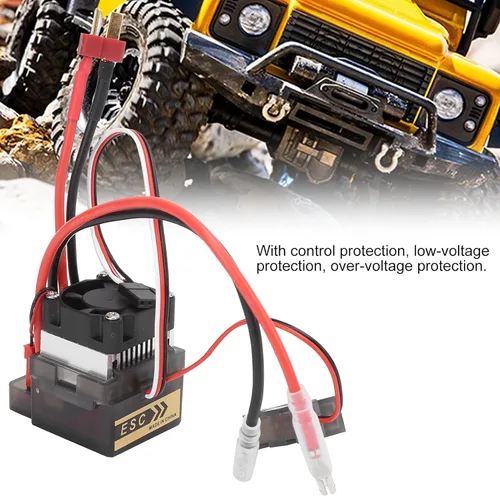 Miniatura 3 de RC cepillado ESC, 320A bidireccional con ventilador de refrigeración de freno, ESC cepillado bidireccional para coches RC barcos, modelos vehículos
