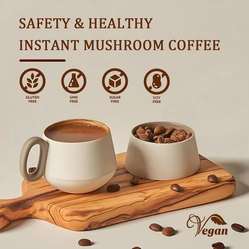 Miniatura 6 de Café de Hongos Enfoque Mejorado, Inmunidad Aumentada, Energía Mejorada 6 Hongos Adaptogénicos: Cordyceps, Reishi, Trompeta del Rey, Shiitake