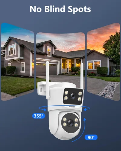 Miniatura 8 de Sistema de cámara de seguridad inalámbrica de doble lente de 4 MP, NVR WiFi de 16 canales con 2 cámaras, 4 antenas un 55% más de alcance, fijo +