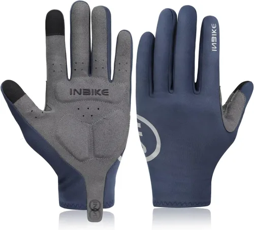 INBIKE Guantes de ciclismo para hombre y mujer, forro polar fino, para pantalla táctil, guantes de bicicleta acolchados para correr, conducir,