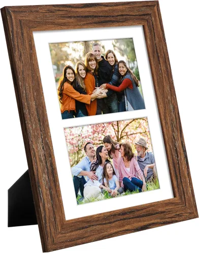 Miniatura 690 de Marcos de Fotos Collage de 13.5X15.5 con 7 Aberturas para Fotos de 4X6, Marco de Fotos Múltiples con Paspartú para Decoración de Pared, Grano