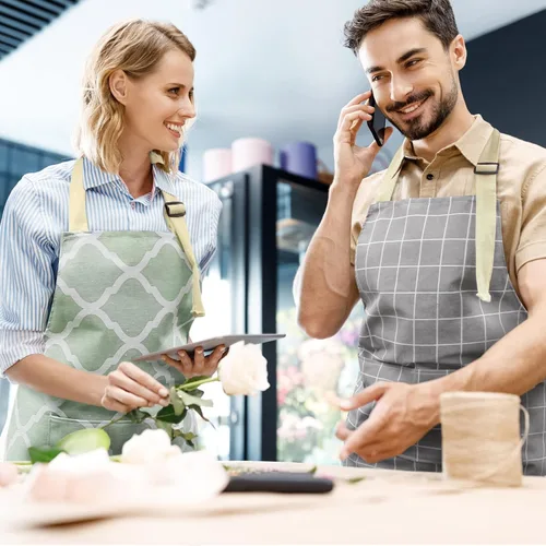 Miniatura 2 de NLUS - 2 paquetes de delantales de cocina, delantal con babero ajustable e impermeable para chef con 2 bolsillos para hombres y mujeres