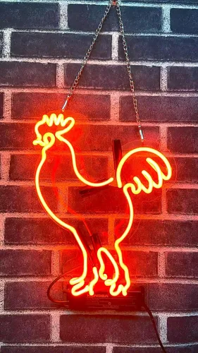 Miniatura 2 de Queen Sense 14 "pollo gallo neón signo acrílico hecho a mano hombre cueva cerveza pub bar decoración de pared lámpara luz A114CRRA2