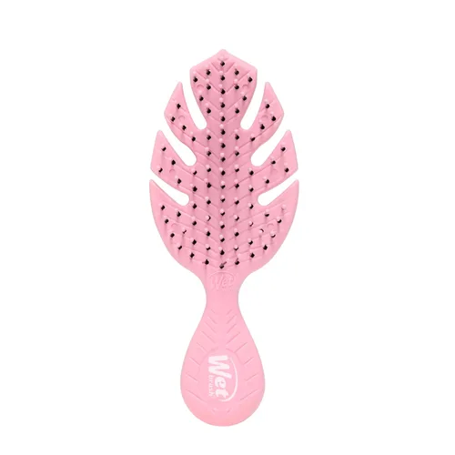 Wet Brush Go Green Minidesenredante, rosa - Cepillo desenredante para el cabello de viaje - Cerdas IntelliFlex ultrasuaves, se deslizan a través de
