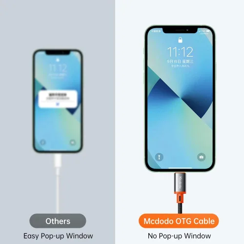 Miniatura 4 de mcdodo Adaptador 4 en 1 USB-C a Lightning OTG con función de carga/audio/OTG Tipo C hembra a Lightning Macho Adaptador de cable apto